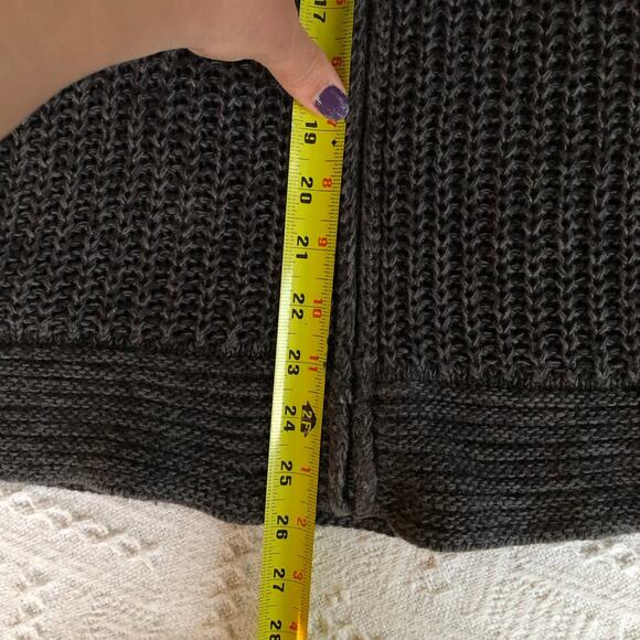 Christopher & Banks C.J. Chunky Knit Sweater Vest Gray Collared Zip Front 1X - Picture 11 of 11